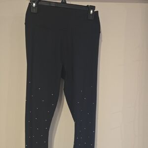 Skechers Black Leggings with Silver Accents